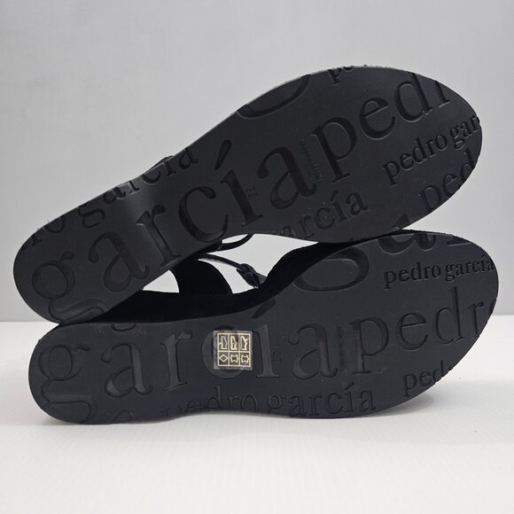 Pedro Garcia Domiel Platform Wedge Sandal Womens EU 39 Black Suede Chunky NEW - Picture 11 of 14